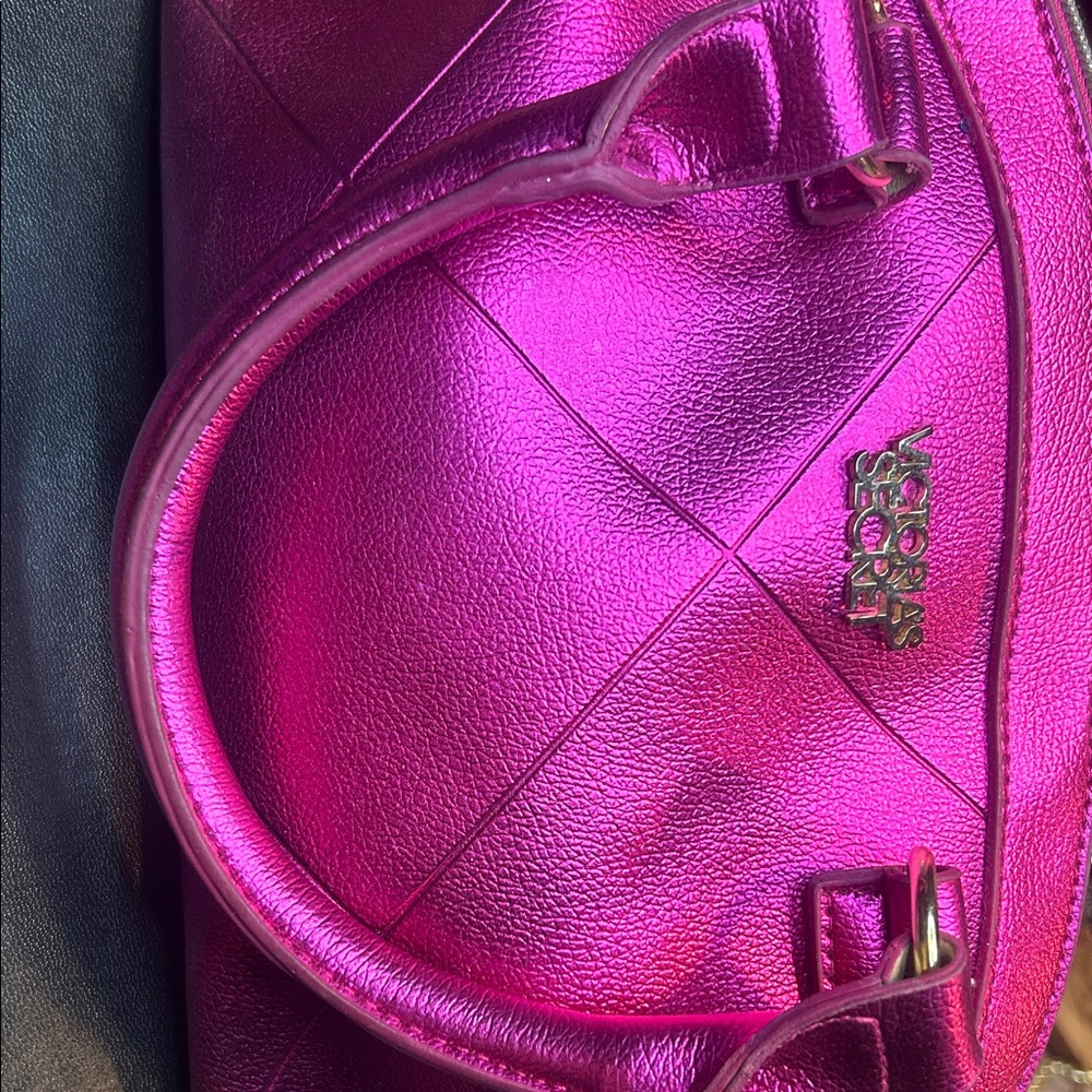 Victoria's Secret Metallic Fuchsia Dome Satchel Bag - Picture 11 of 11